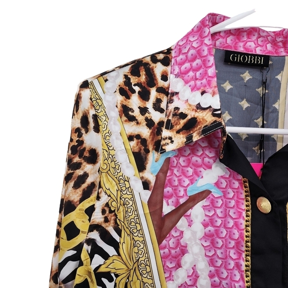 Giobbi Women's The Jones Multi Print Blouse - Picture 3 of 8